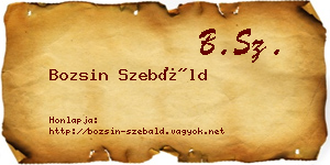 Bozsin Szebáld névjegykártya